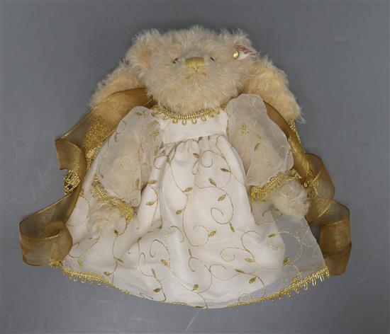 A Steiff Christmas Angel, with white tag and bag